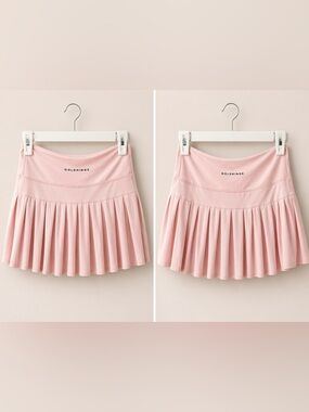 GoldHinge Pink Pleated Mini Skirt